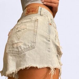 Levi's Women's Distressed Light Blue Jean Shorts